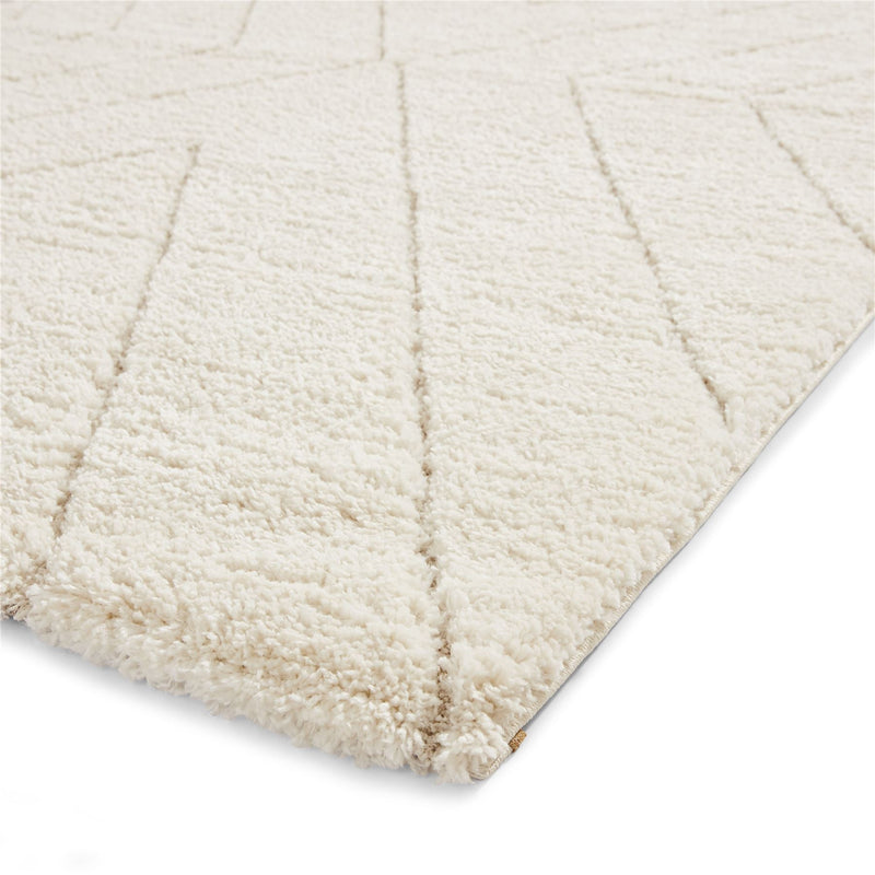 Ideal Shaggy 80362 Berber Geometric Rugs in Cream White