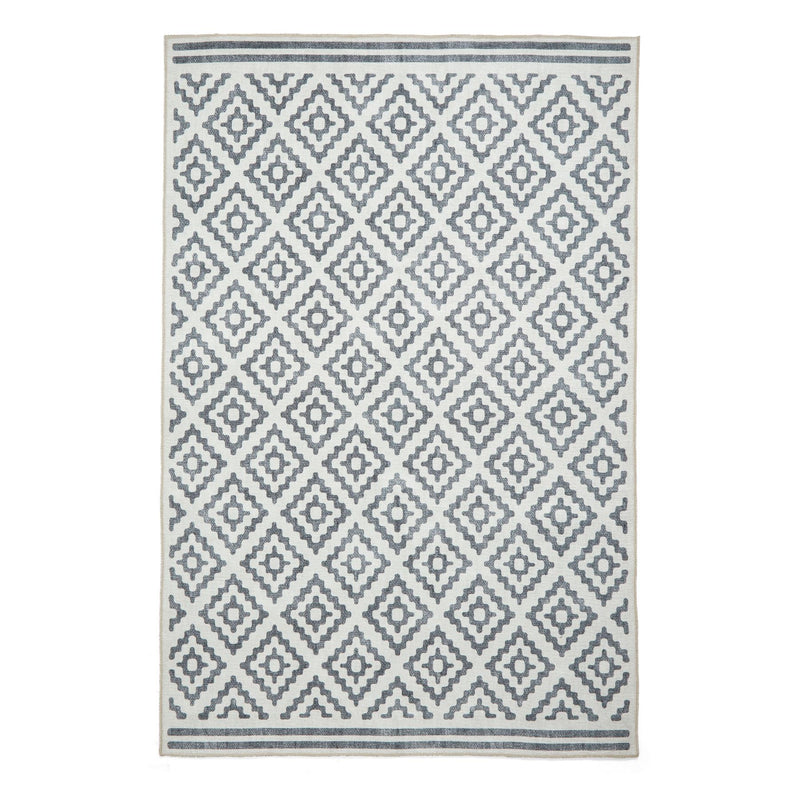 Coral H1058 Modern Washable Geometric Rugs in Grey