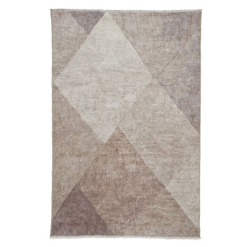 Whisper H1065 Washable Geometric Flat Weave Rugs in Beige Brown