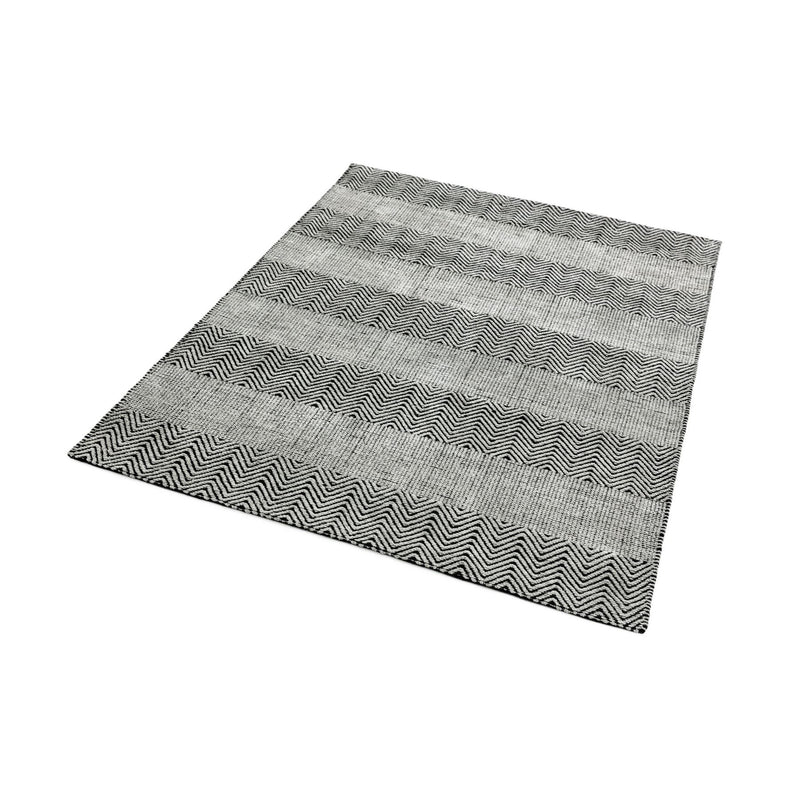 Ives Modern Chevron Striped Rugs in Grey