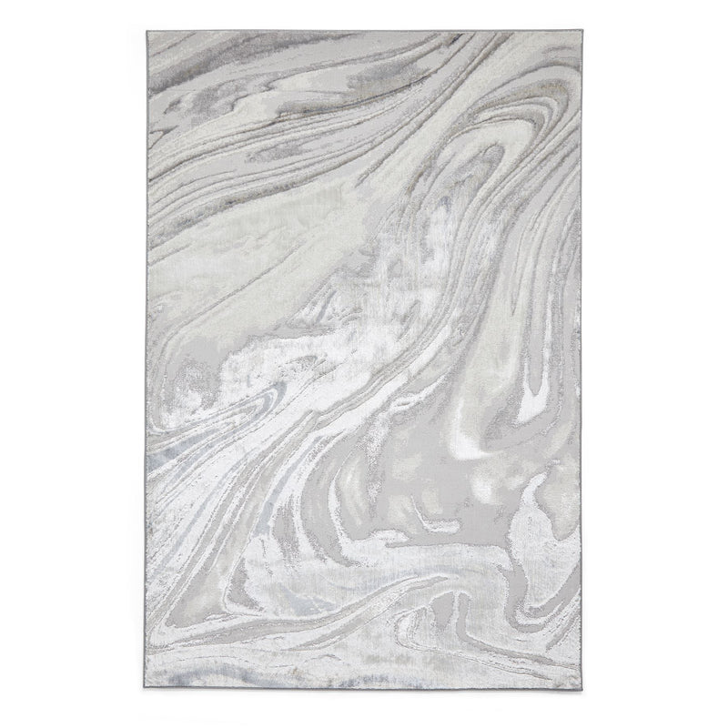 Tidal TL841 Modern Abstract Marble Rugs in Silver Grey