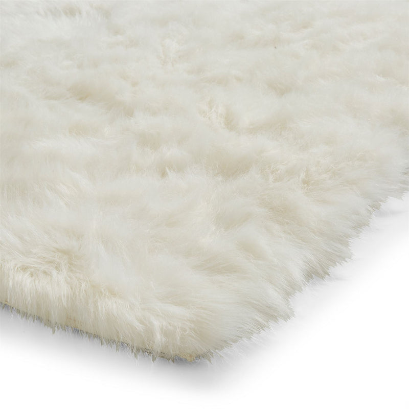 Polar Plush Soft Plain Textured Shaggy Rugs in Ivory White