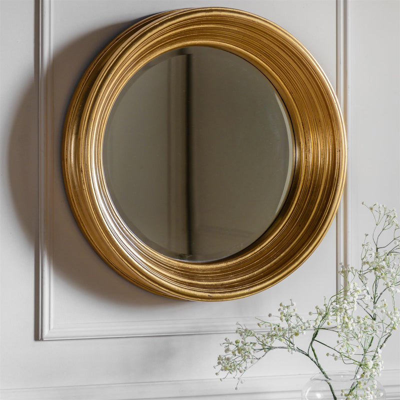 Jovan Round Mirror in Gold