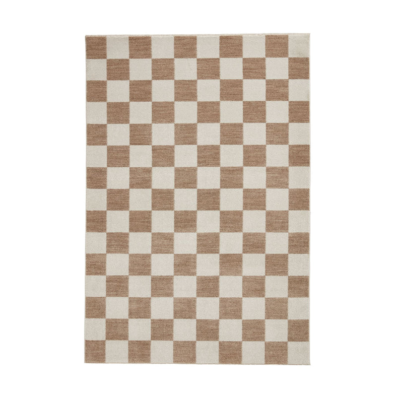 Baltimore 66618 Checkerboard Geometric Modern Rugs in Beige