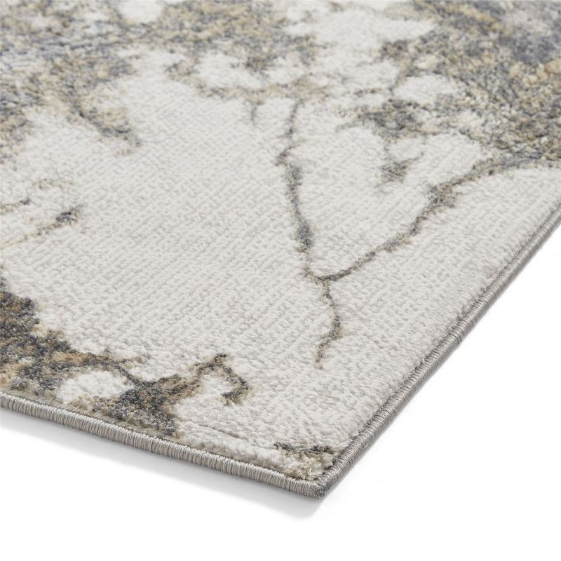 Tidal TL447 Modern Abstract Marble Rugs in Silver Dark Grey