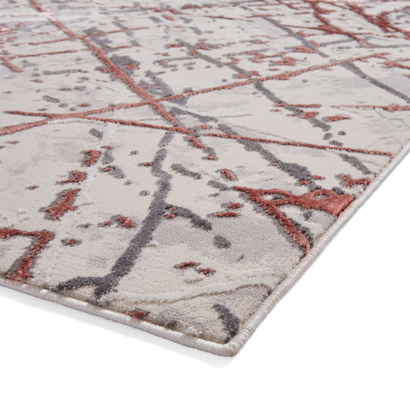 Artemis B8403A Modern Abstract Rugs in Pink Silver Grey