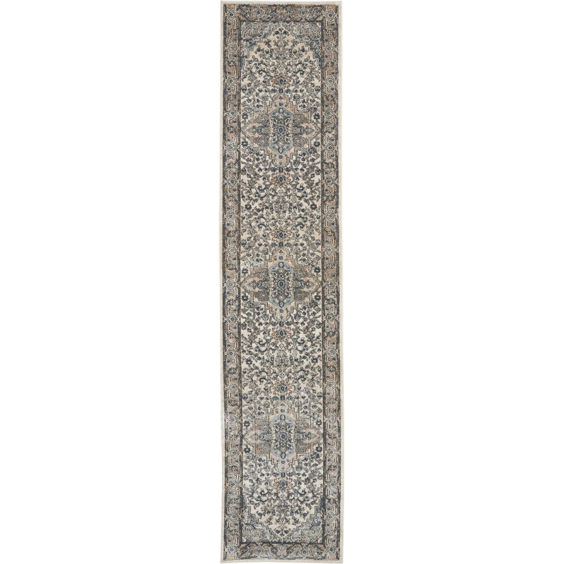 Quarry Modern Hallway Runner QUA05 in Ivory Grey by Nourison