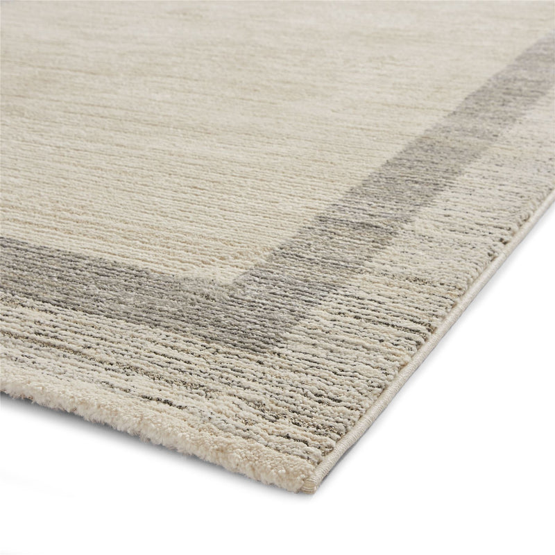 Geneva 01616 Berber Textured Border Rugs in Beige