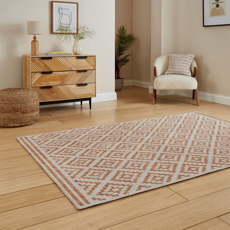 Coral H1058 Modern Washable Geometric Rugs in Yellow