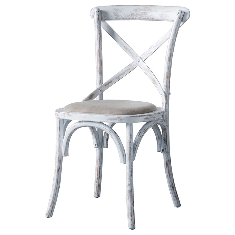 Stetson Cross Back Wood Dining Chair in White set of 2