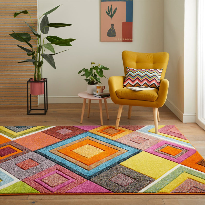 Viva VIV104 Geometric Rug by Concept Looms in Multi