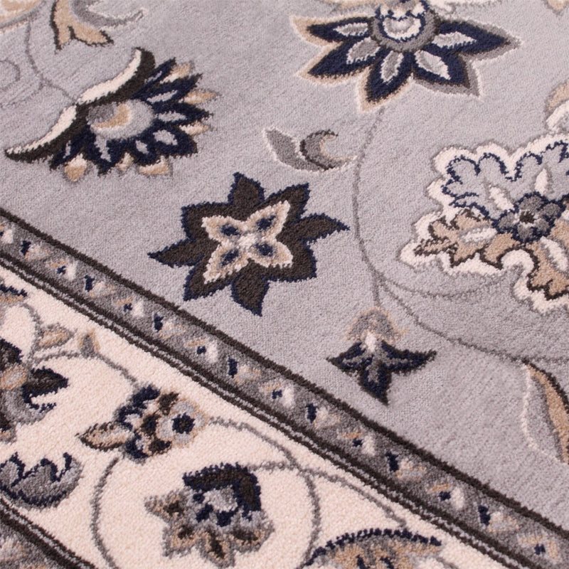 Sherborne Traditional Bordered Rugs in Grey