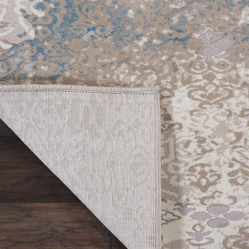 Karma Rugs KRM07 in Ivory and Light Blue