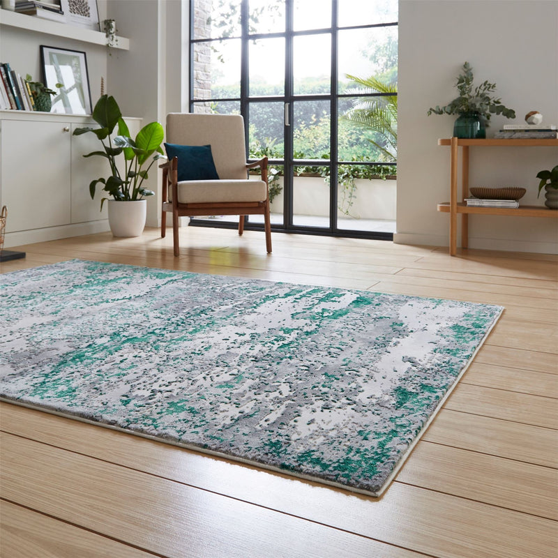 Artemis B9289A Modern Abstract Textured Rugs in Green