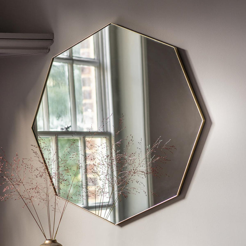 Thalia Octagon Mirror in Champagne