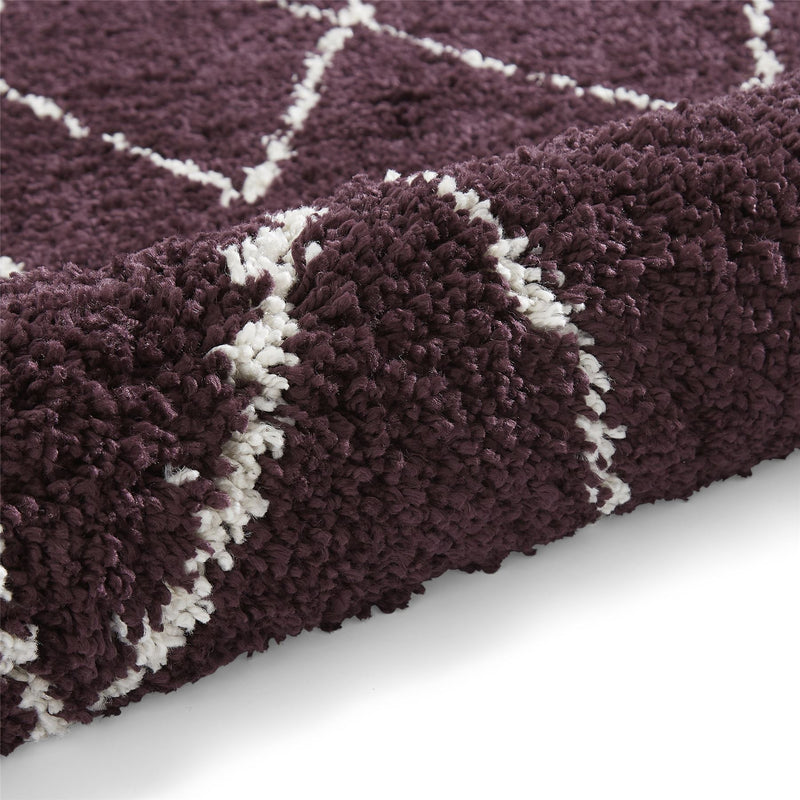 Boho 8280 Berber Shaggy Modern Rugs in Purple