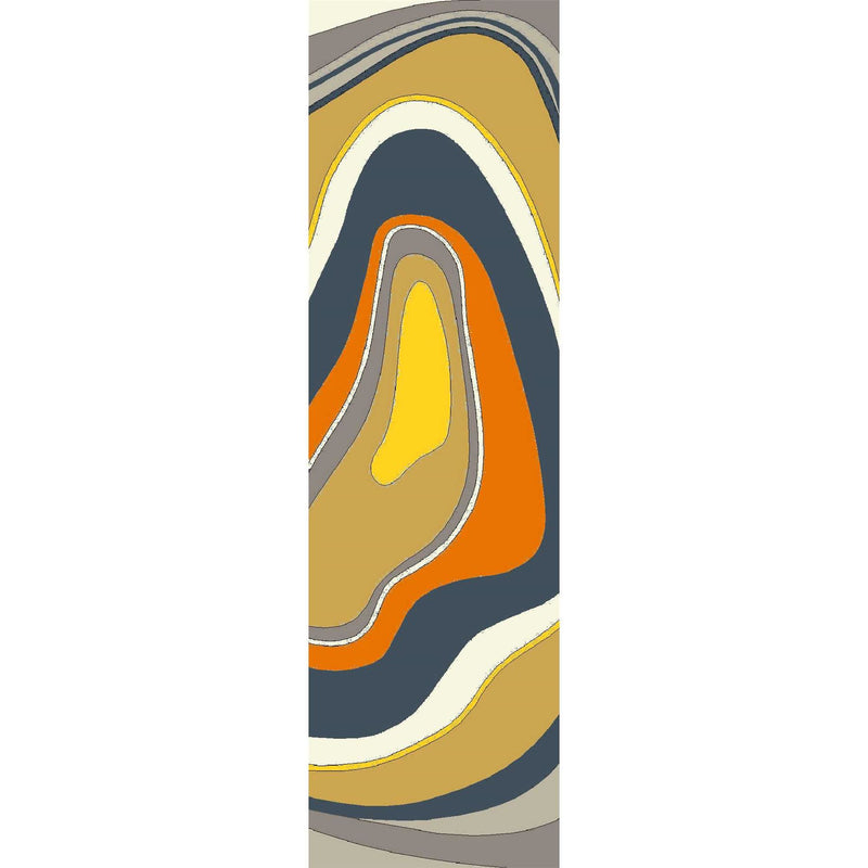 Habitat Aura Outdoor Abstract Runner Rugs Ochre 477306