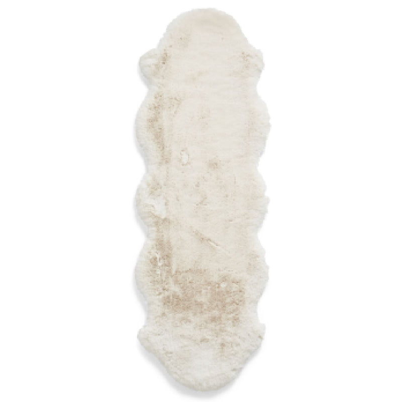 Super Teddy Plain Shaggy Faux Sheepskin Rugs in Ivory White