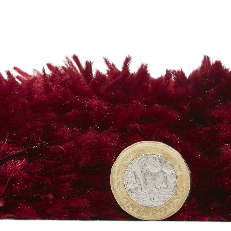 Polar PL95 Plain Shaggy Rugs in Ruby