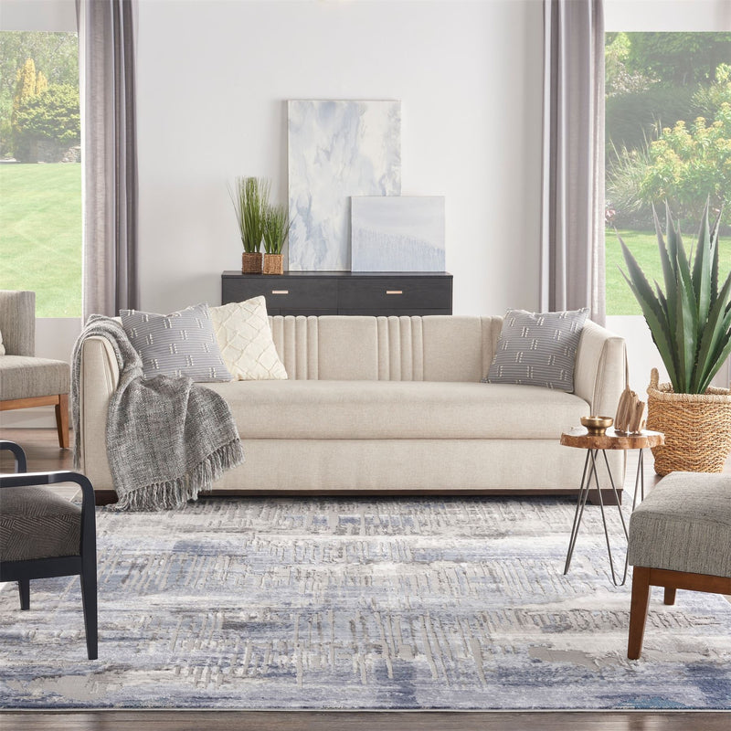 KI50 Grand Expressions GNE04 Rugs by Kathy Ireland in Blue Grey