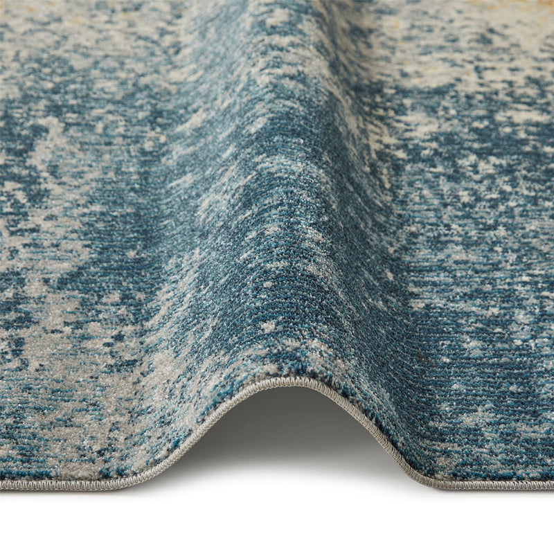 Concept Looms Rossa ROS13 Abstract Rugs in Light Blue Gold