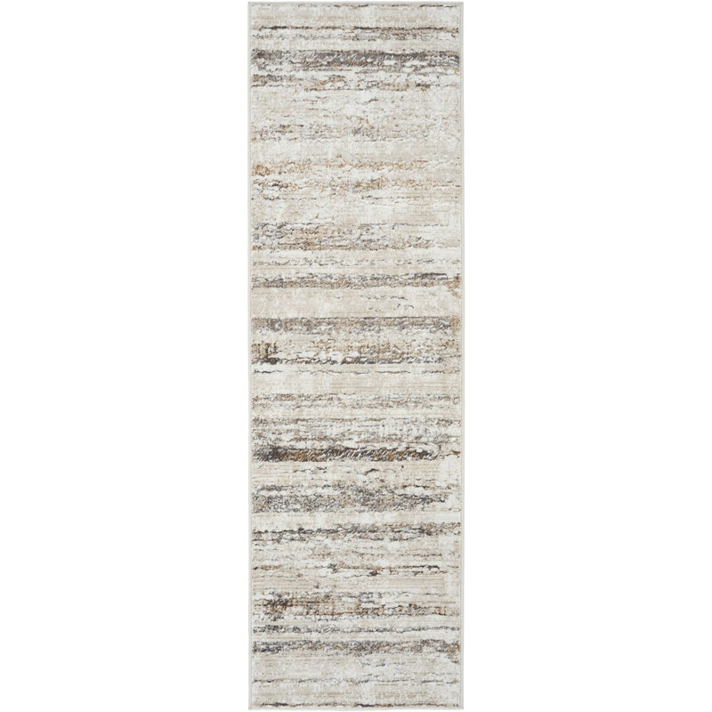 Glitz GLZ10 Abstract Runner Rugs by Nourison in Cream Grey