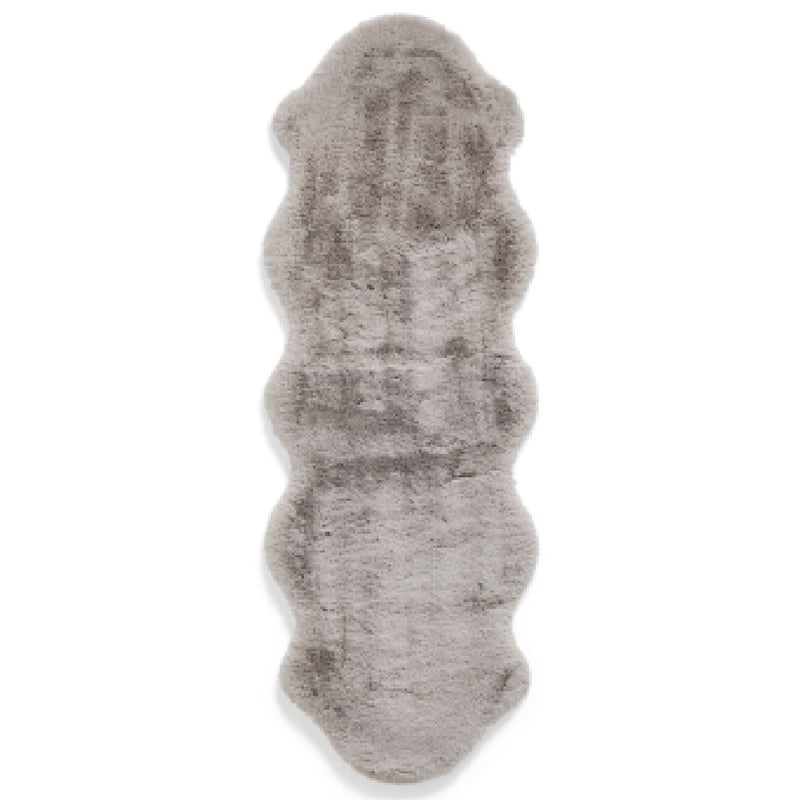 Super Teddy Plain Shaggy Faux Sheepskin Rugs in Silver Grey