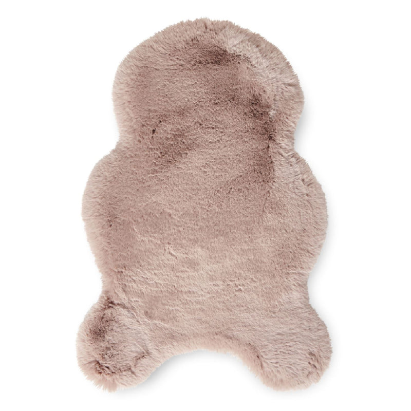 Super Teddy Plain Shaggy Faux Sheepskin Rugs in Rose Pink