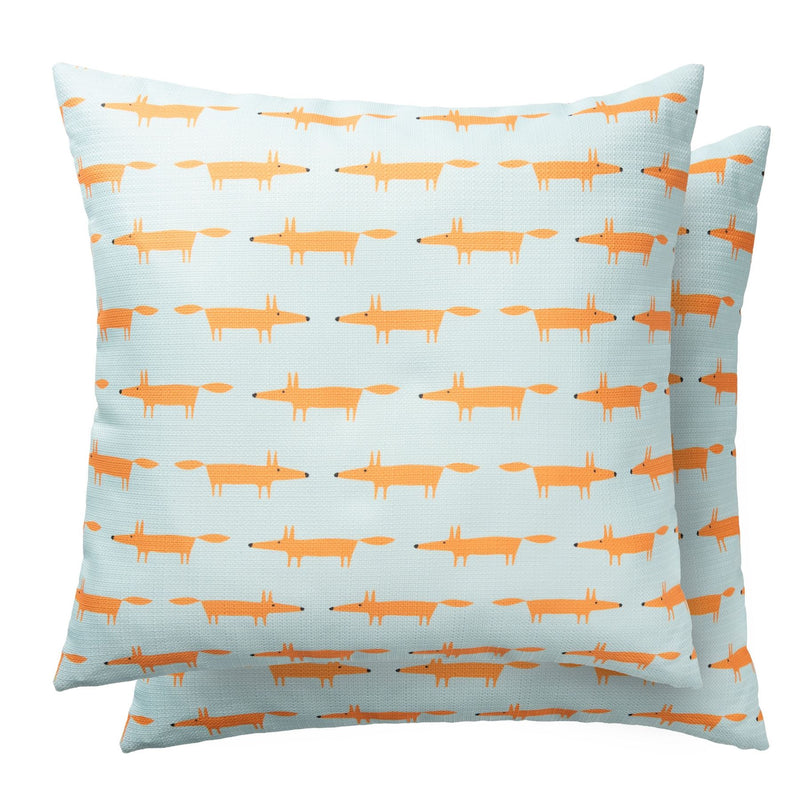 Mr Fox Indoor Outdoor Cushion 625328 by Scion in Sky Tangerine