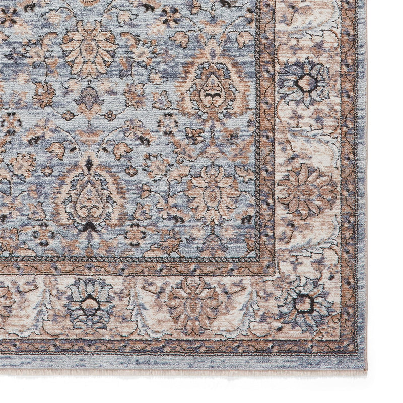 Vintage 35027 Traditional Motif Border Runner Rugs in Blue