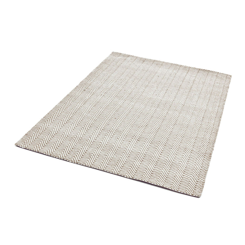 Ives Modern Chevron Zigzag Pattern Rugs in Natural Cream