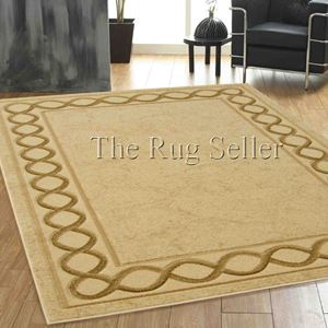 Naples Loop Border Rugs in Beige