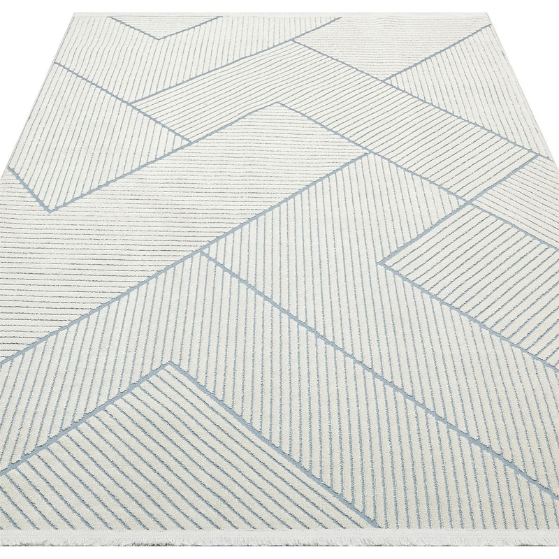 Jazz Jaz13 Geometric Indoor Outdoor Rugs in Blue