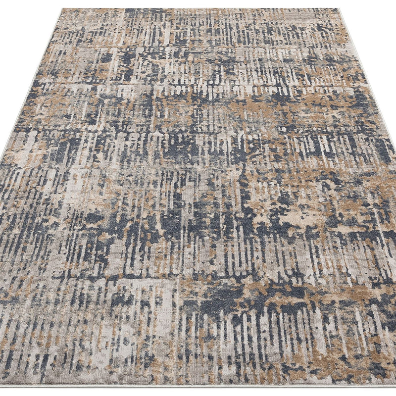 Luzon Abstract Rugs By Concept Loom LUZ806 in Blue Taupe