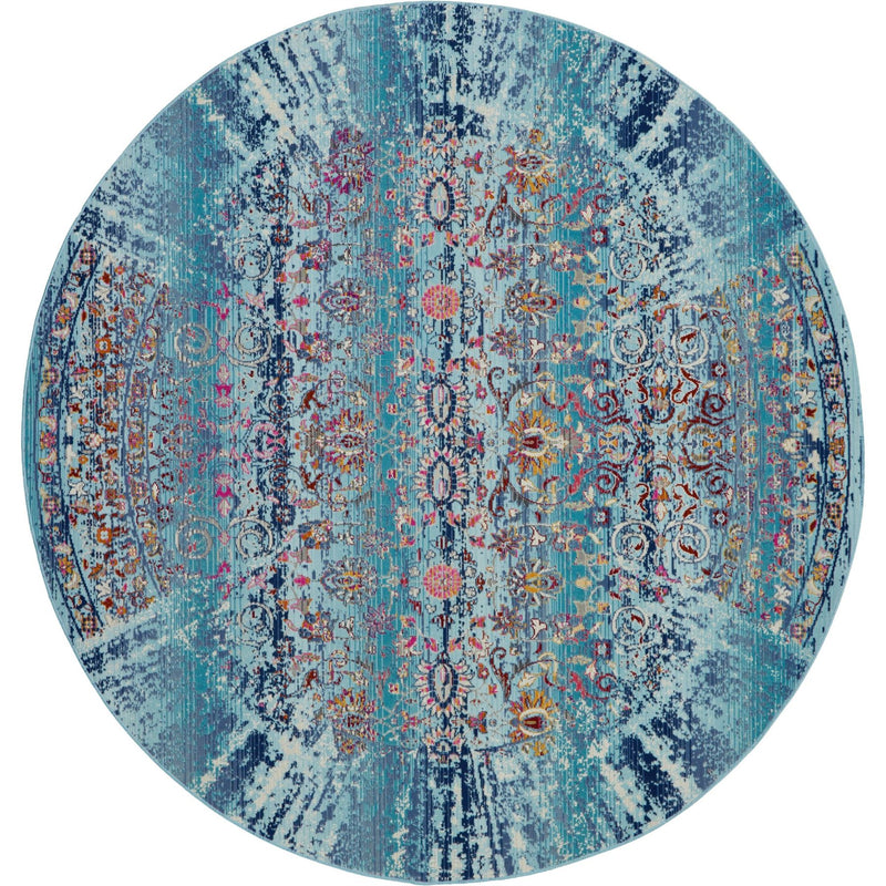 Vintage Kashan Circluar Rugs VKA02 by Nourison in Blue