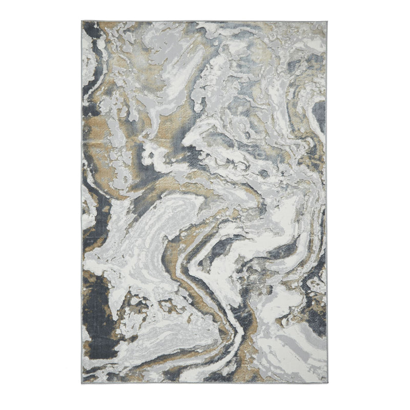 Tidal TL837 Modern Abstract Marble Rugs in Silver Beige