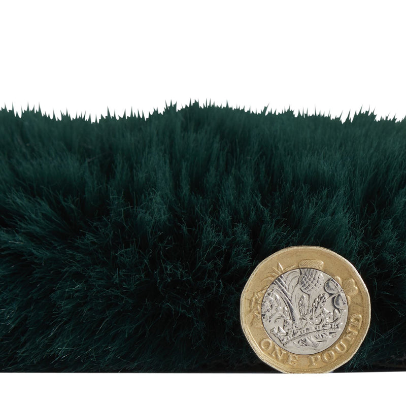 Super Teddy Plain Shaggy Faux Sheepskin Rugs in Jewel Green