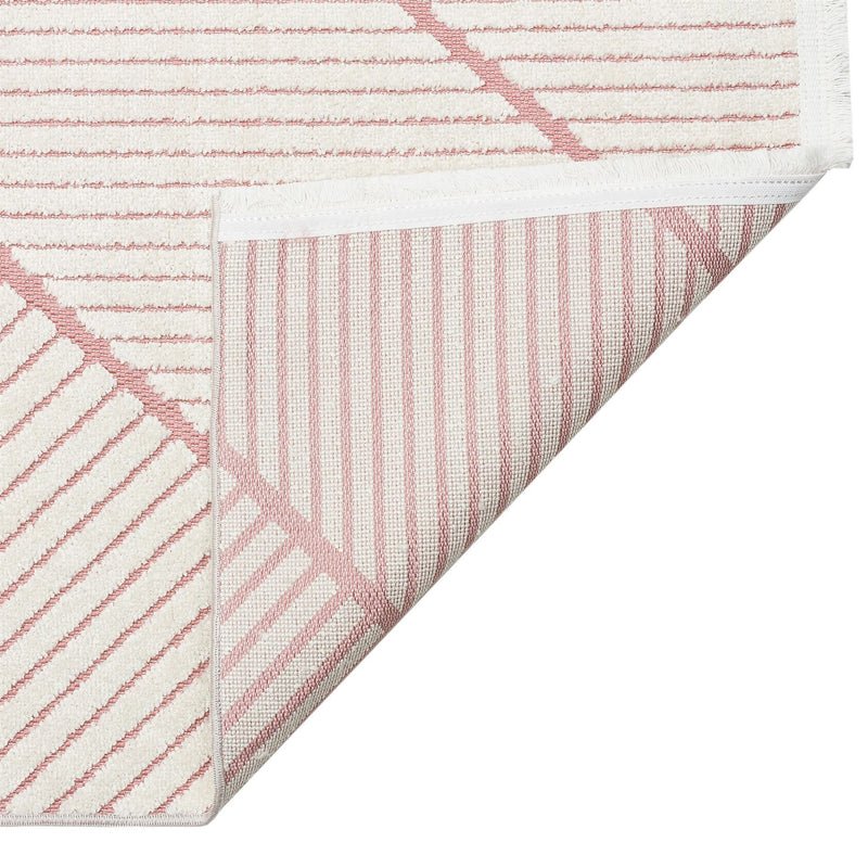 Jazz Jaz14 Geometric Indoor Outdoor Rugs in Rose Pink