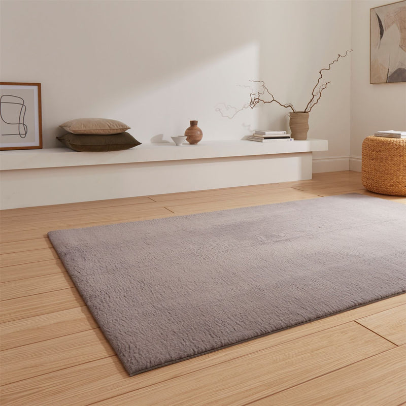 Snug Rug Modern Plain Soft Rugs in Dark Grey