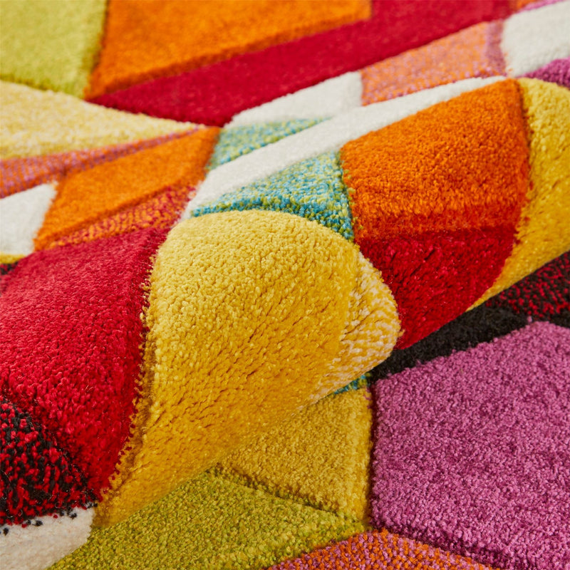 Viva VIV101 Geometric Runner Rug by Concept Looms in Multi