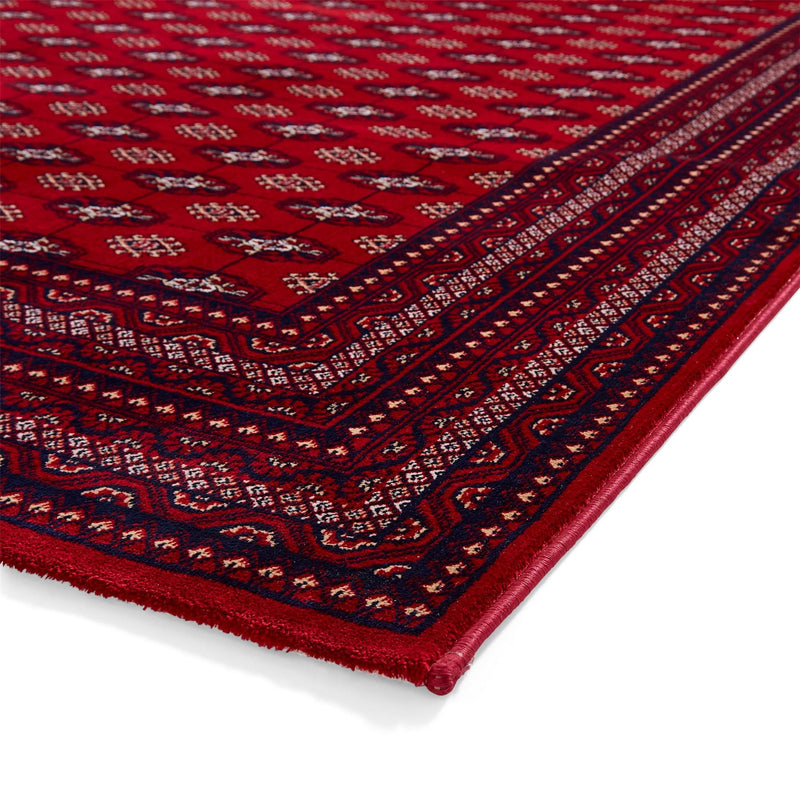 Dubai 62096 Traditional Patterned Border Rugs in Red