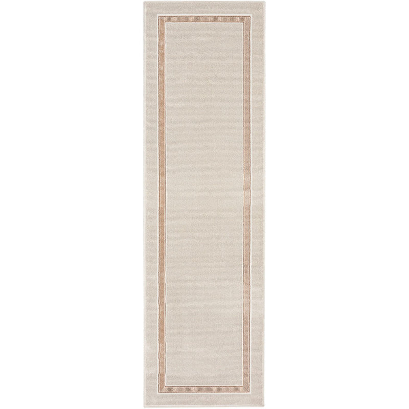 Glitz GLZ08 Geometric Runner Rugs by Nourison in Ivory Cream