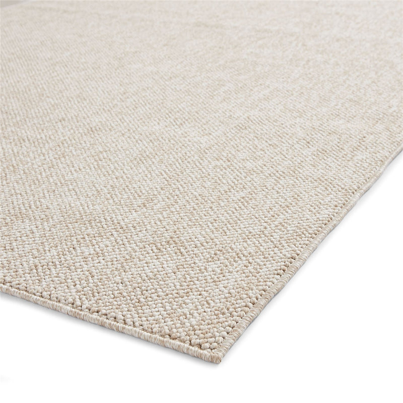 Boucle E6403 Plain Flat Weave Textured Rugs in Brown