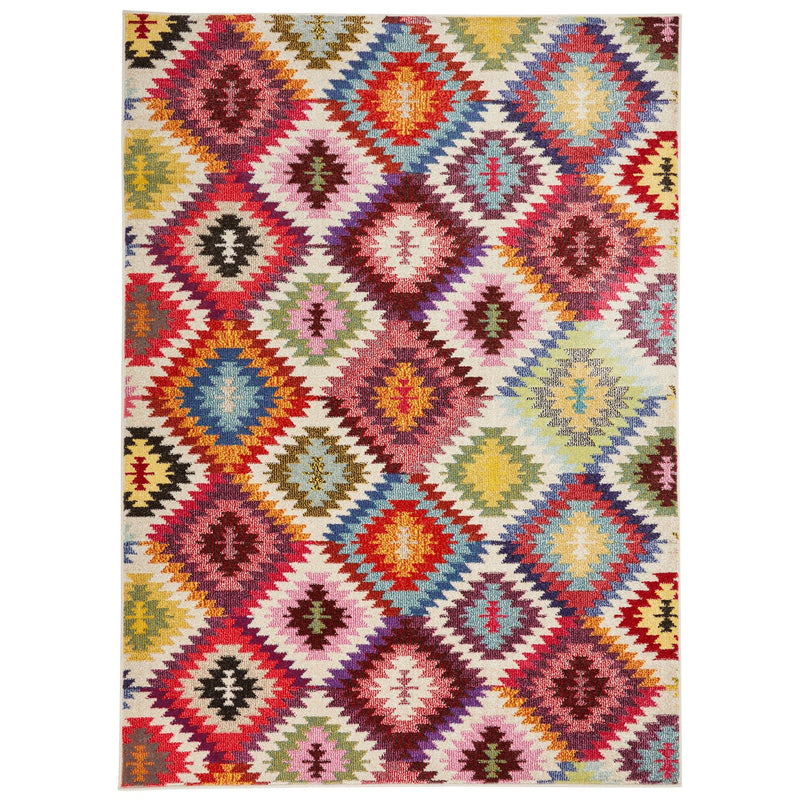 Carnaval CAR106 Geometric Rug by Concept Looms in Multicolour