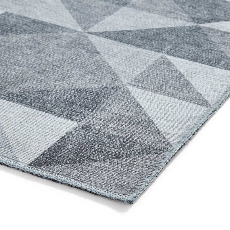 Coral H1057 Modern Washable Geometric Rugs in Grey