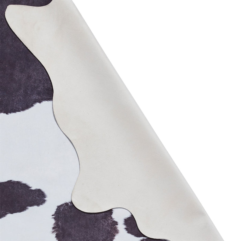 Faux Cow Print Rug in Black White