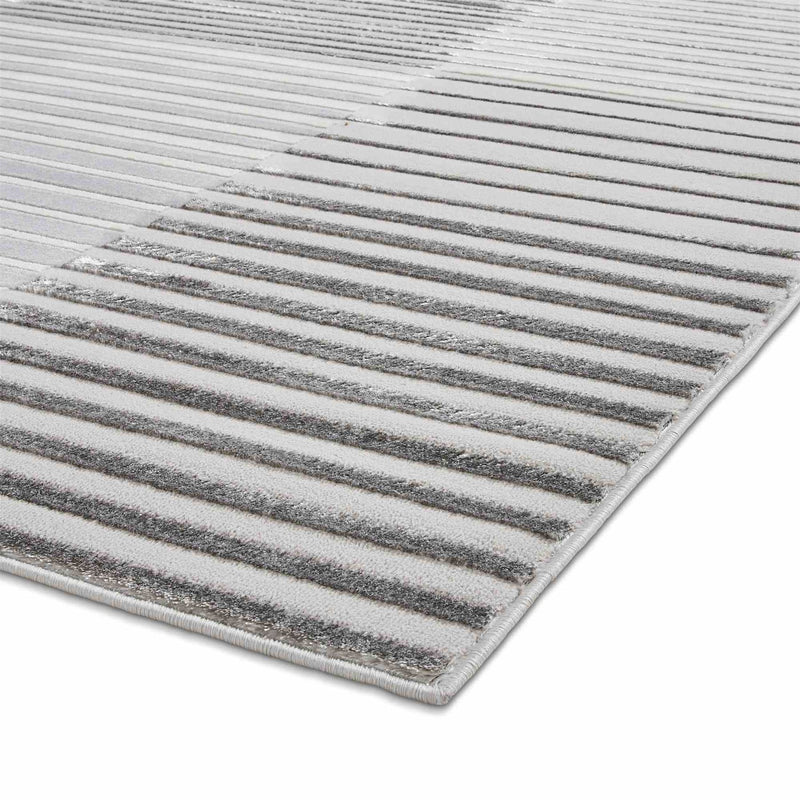 Apollo 2681 Modern Geometric Block Rugs in Grey Ivory White