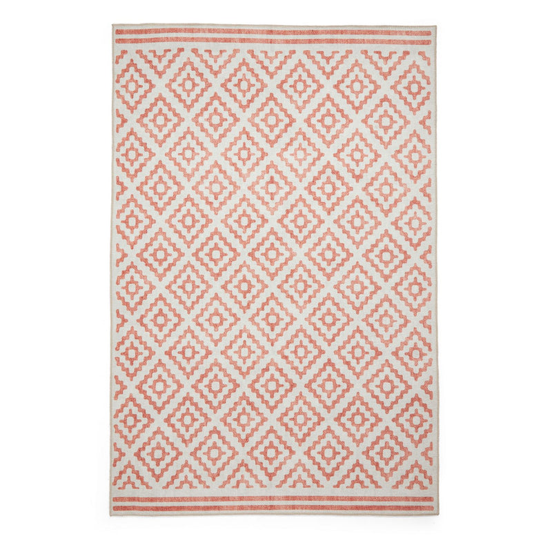 Coral H1058 Modern Washable Geometric Rugs in Orange