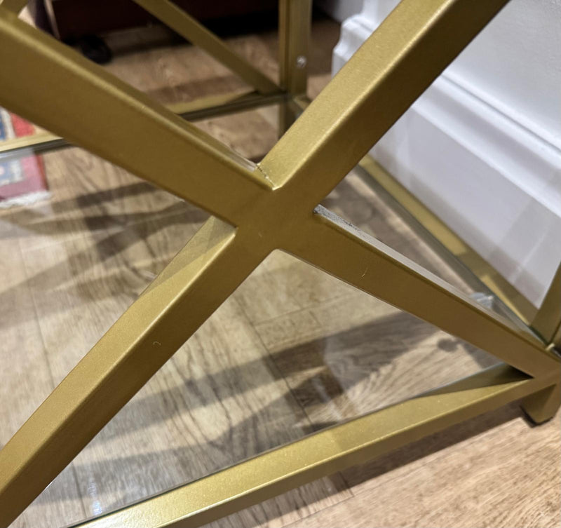 Gold Petite Glass Side Table