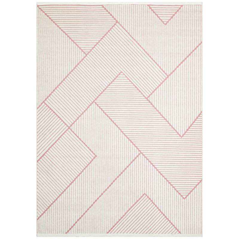 Jazz Jaz14 Geometric Indoor Outdoor Rugs in Rose Pink